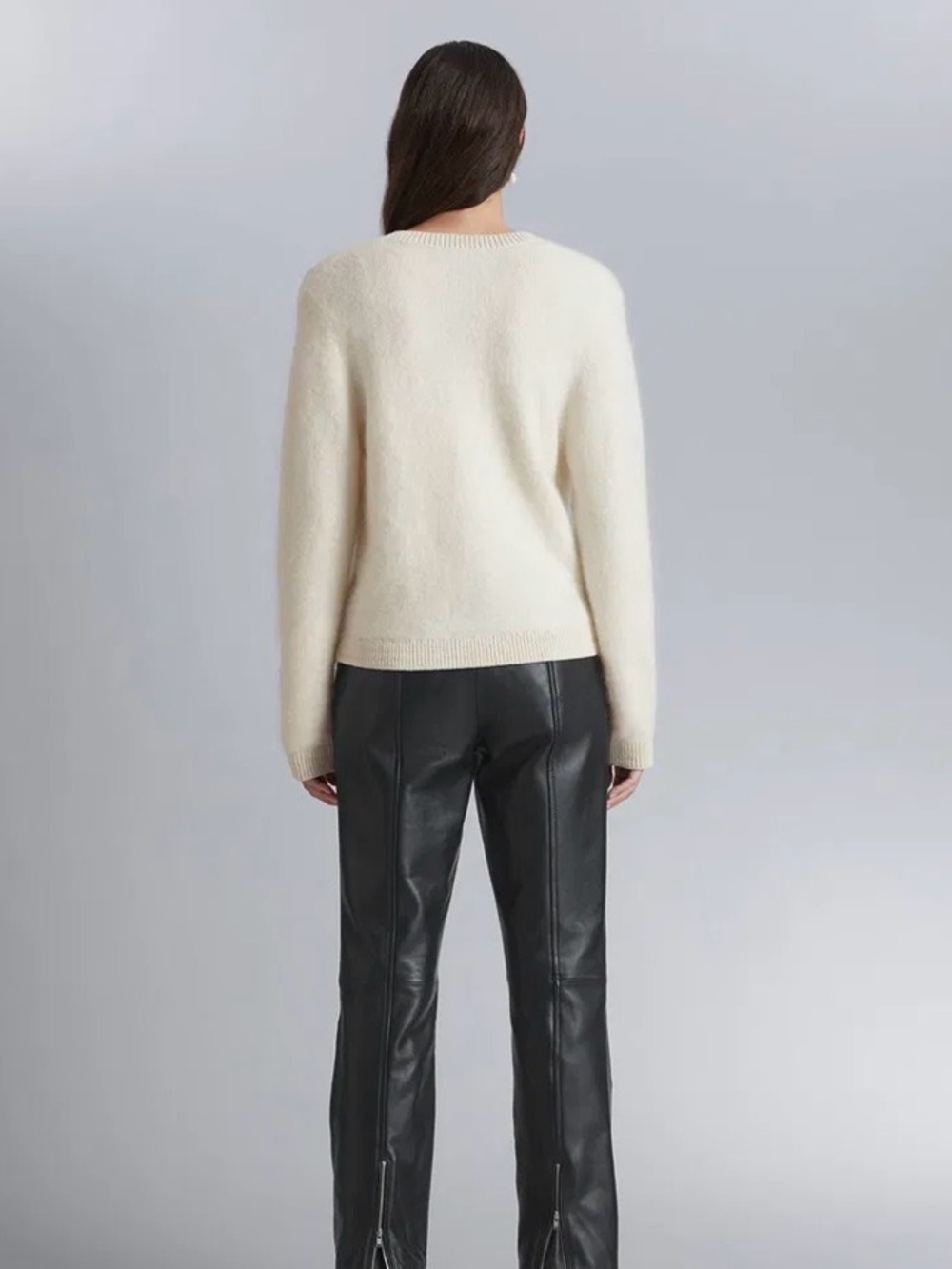 & Other Stories Pale Cream Mohair-Blend Button Cardigan - Picture 2 of 7